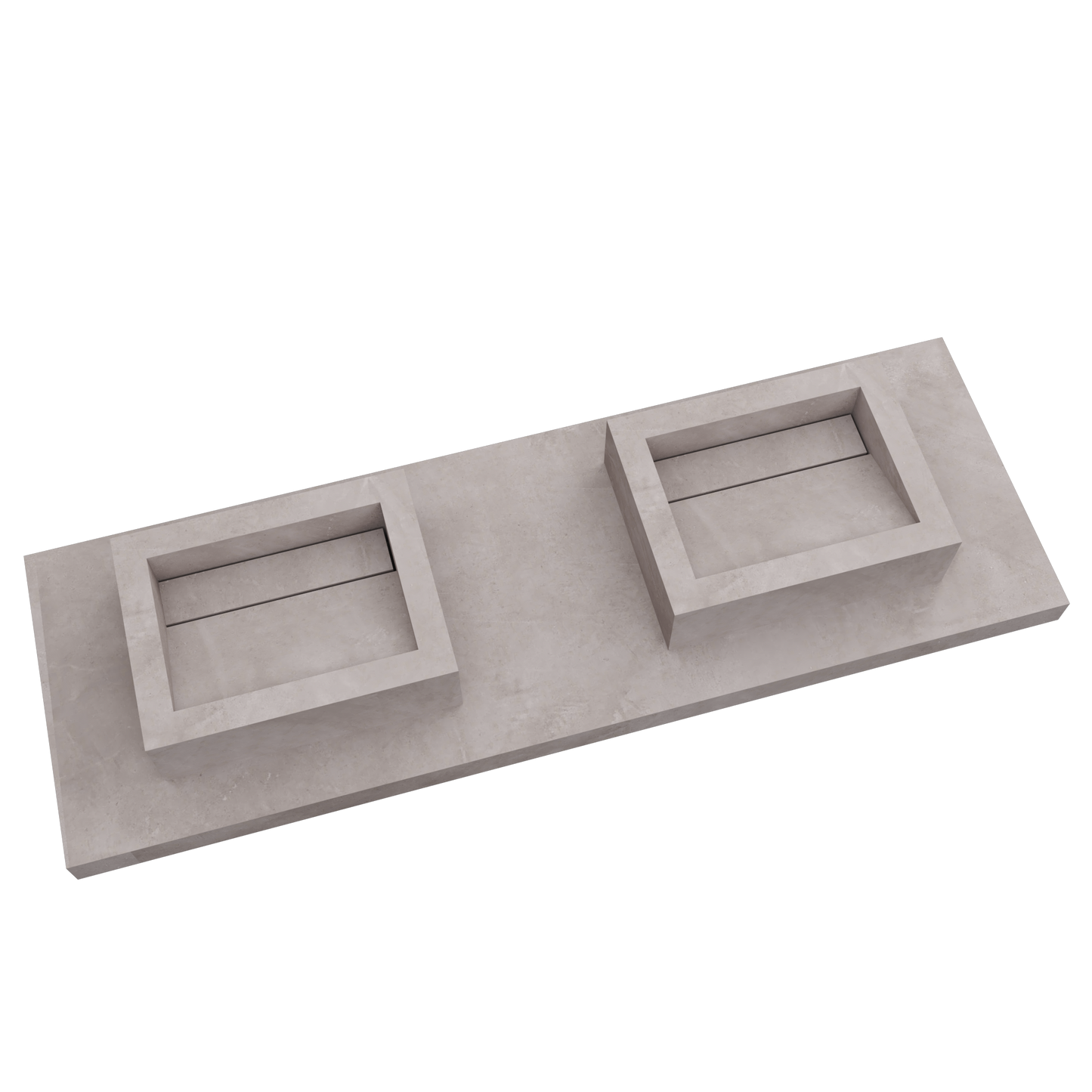 Bancada Reta Siena em Dekton 4 mm com Lavatório Duplo de Pousar no mesmo Material