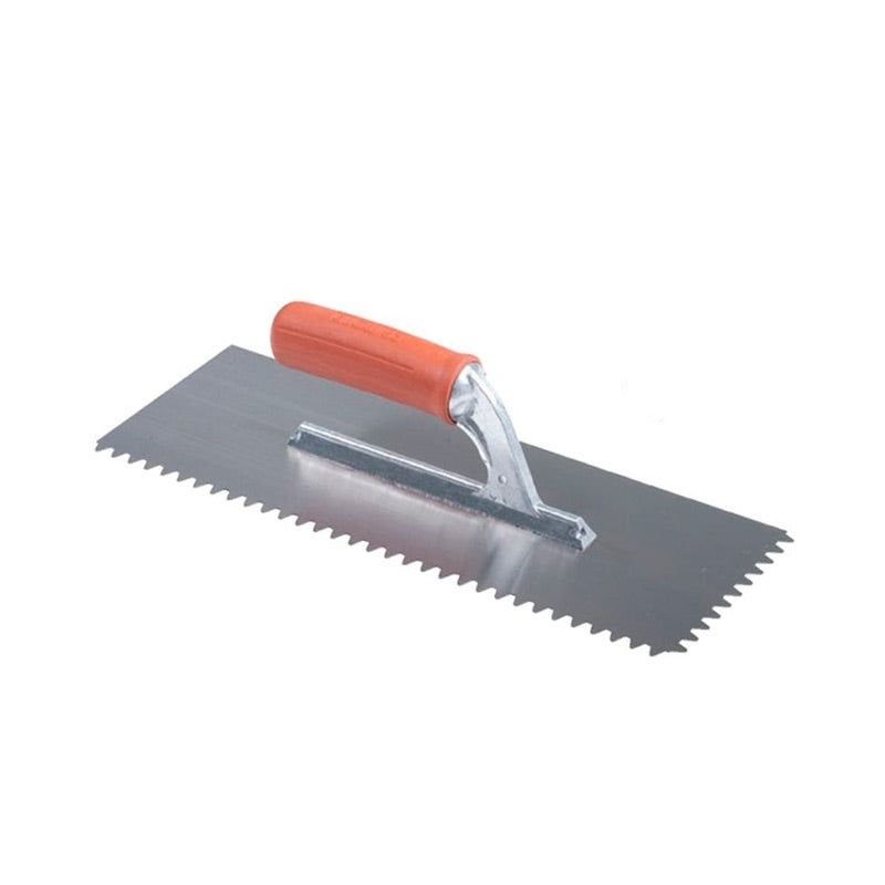 Espátulas dentadas em Aço Temperado 7/10 - Tratamento Anti-ferrugem - Punho em Borracha