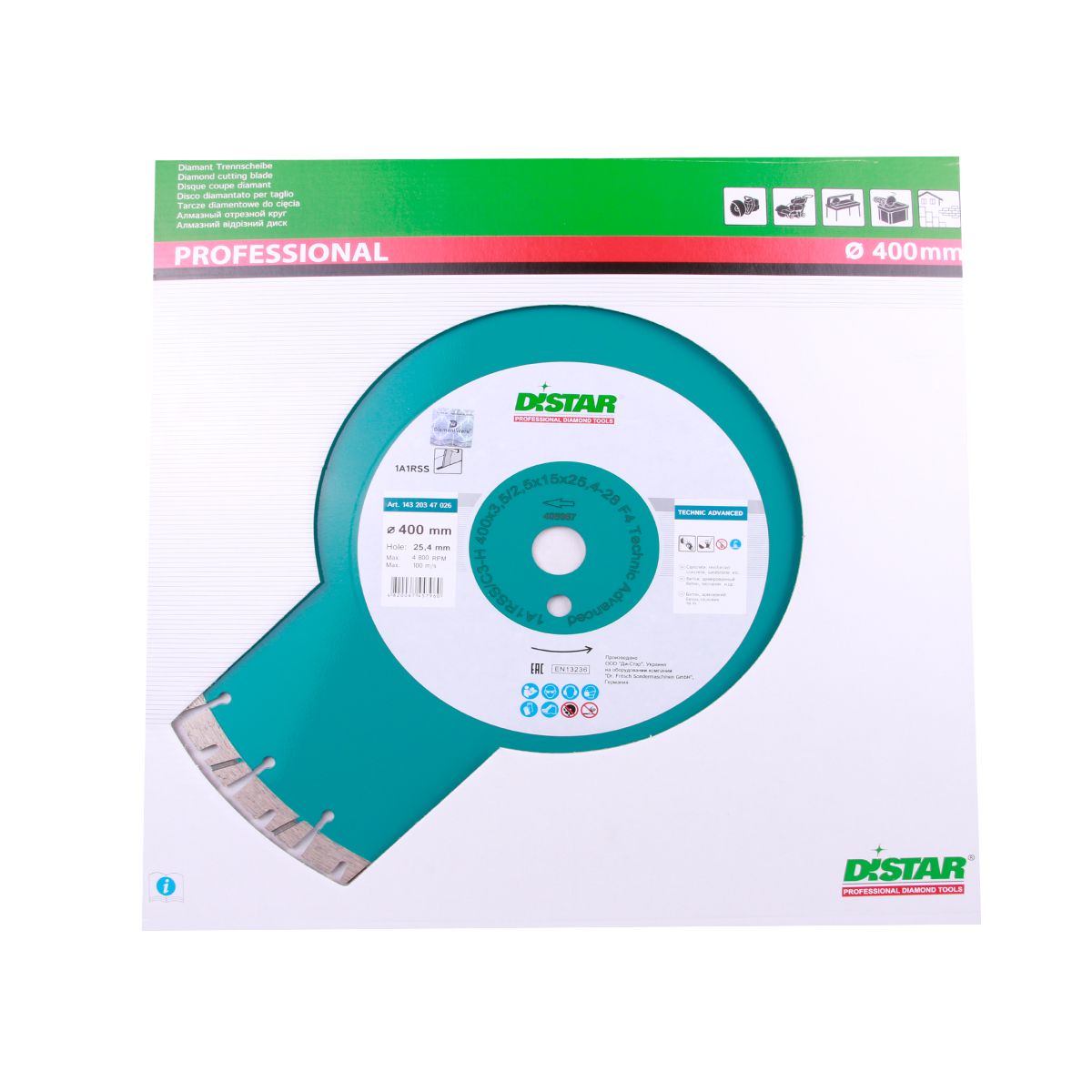 DISCOS GRANDES DE CORTE DIAMANTADO 1A1RSS Ø 300 mm a Ø 400 mm TECHNIC ADVANCED