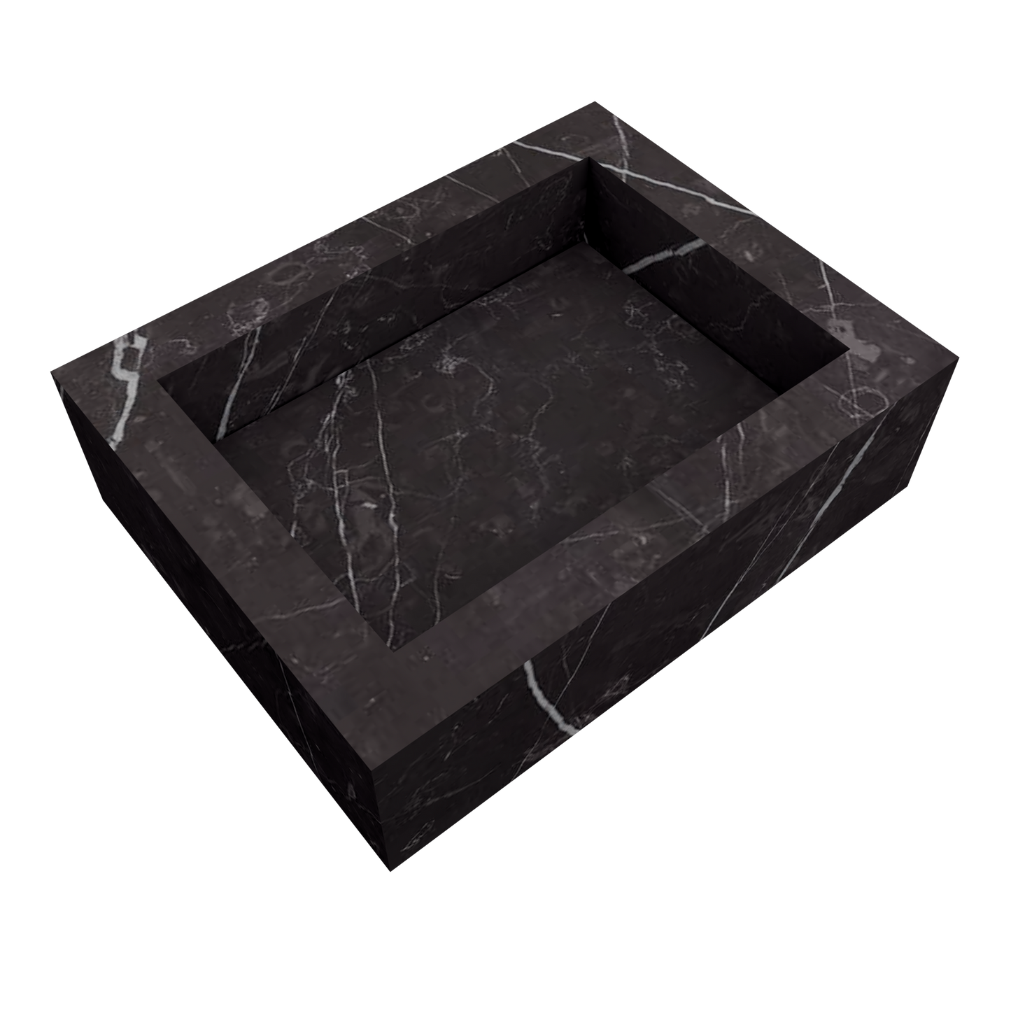 Bancada Reta Toscana em Margres com lavatório de Pousar no mesmo material