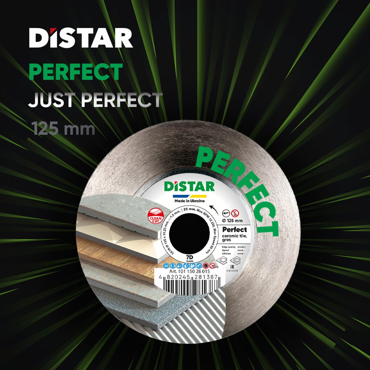 DISCO DE CORTE DE DIAMANTE 1A1R 125X22,23H PERFECT