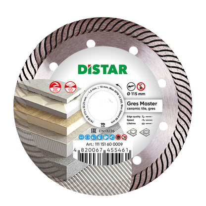 DISCO DE CORTE DE DIAMANTE 1A1R Ø 115 mm a Ø 230 mm GRES MASTER