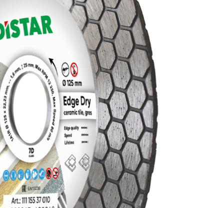 DISCO DE CORTE DIAMANTADA 1A1R Ø115mm e Ø 125mm - EDGE DRY