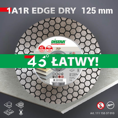 DISCO DE CORTE DIAMANTADA 1A1R Ø115mm e Ø 125mm - EDGE DRY