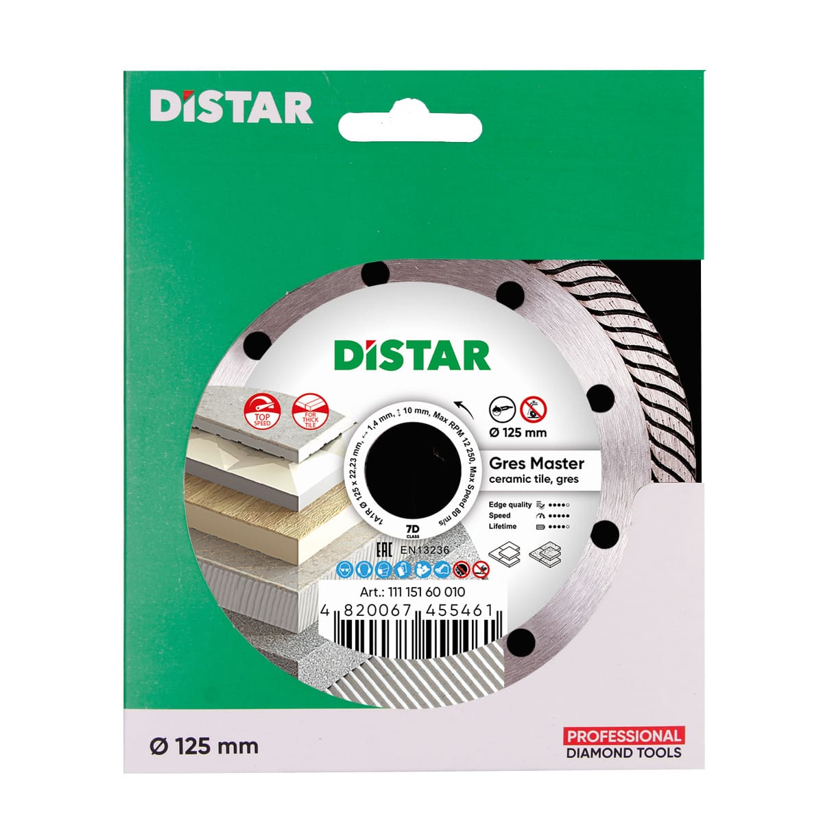 DISCO DE CORTE DE DIAMANTE 1A1R Ø 115 mm a Ø 230 mm GRES MASTER