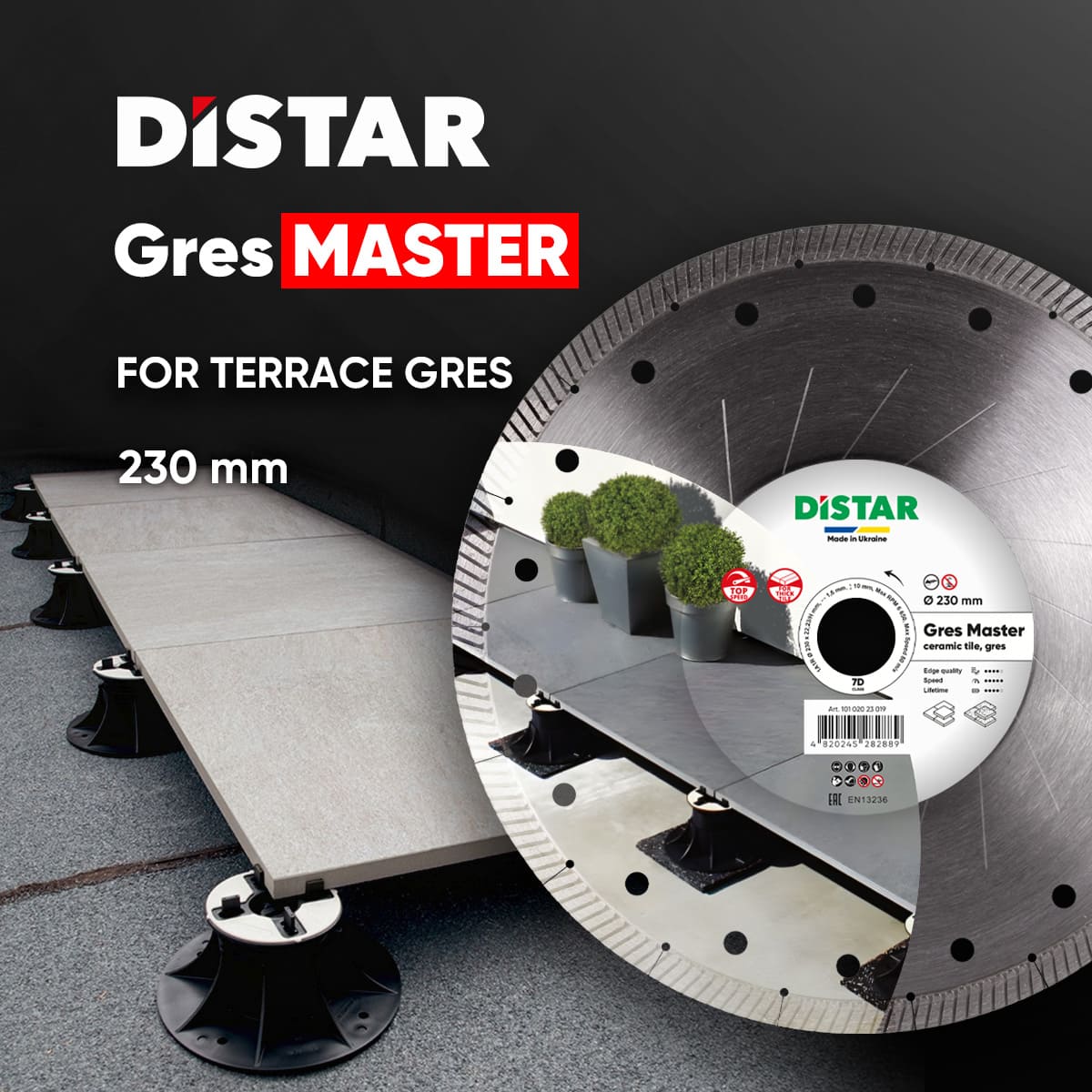DISCO DE CORTE DE DIAMANTE 1A1R Ø 115 mm a Ø 230 mm GRES MASTER