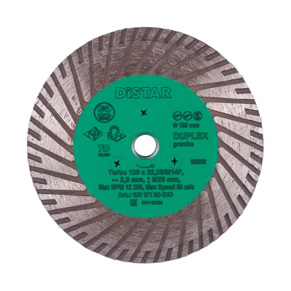 DISCO DE CORTE DE DIAMANTE TURBO 125 M14F DUPLEX