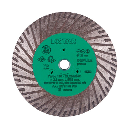 DISCO DE CORTE DE DIAMANTE TURBO 125 M14F DUPLEX