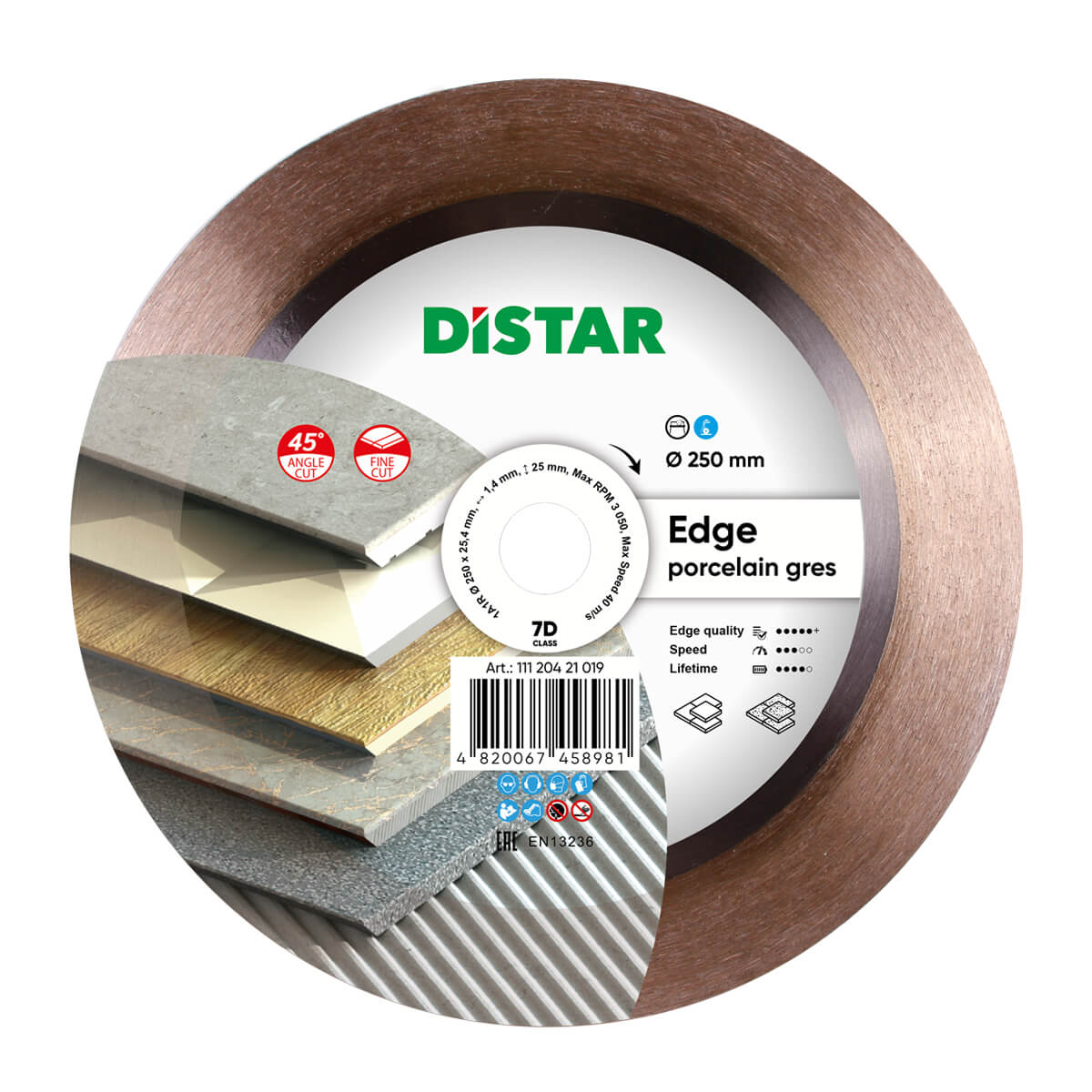 DIAMOND CUTTING DISC 1A1R Ø 180 mm to Ø 250 mm EDGE
