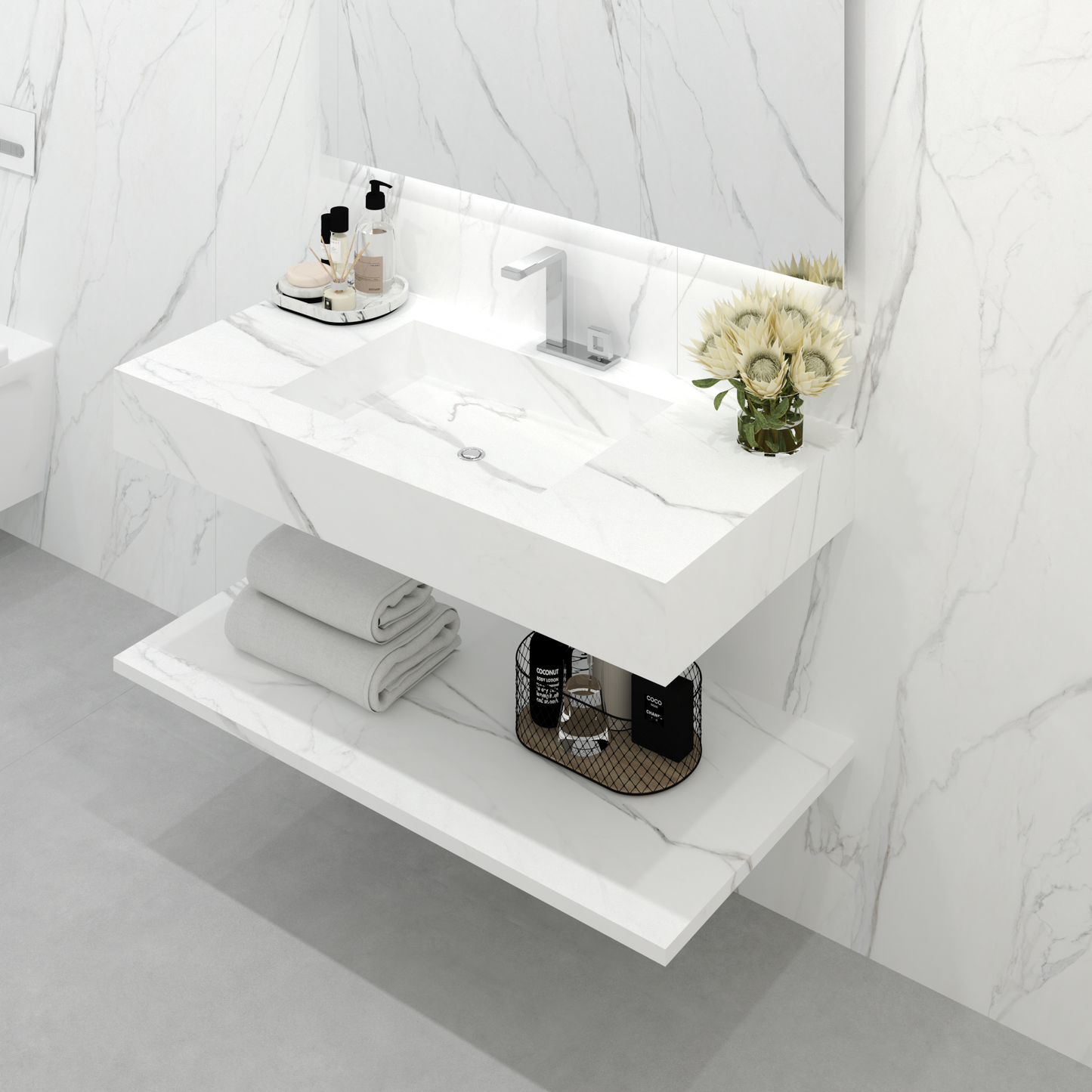 Bancada Firenze Linha Maximum com Lavatório Integrado