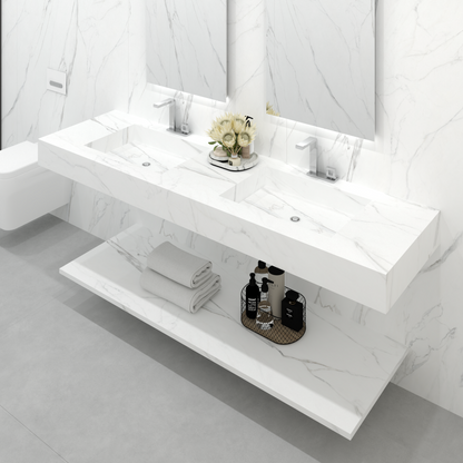 Bancada Firenze Linha Maximum com Lavatórios Dupla Integrados