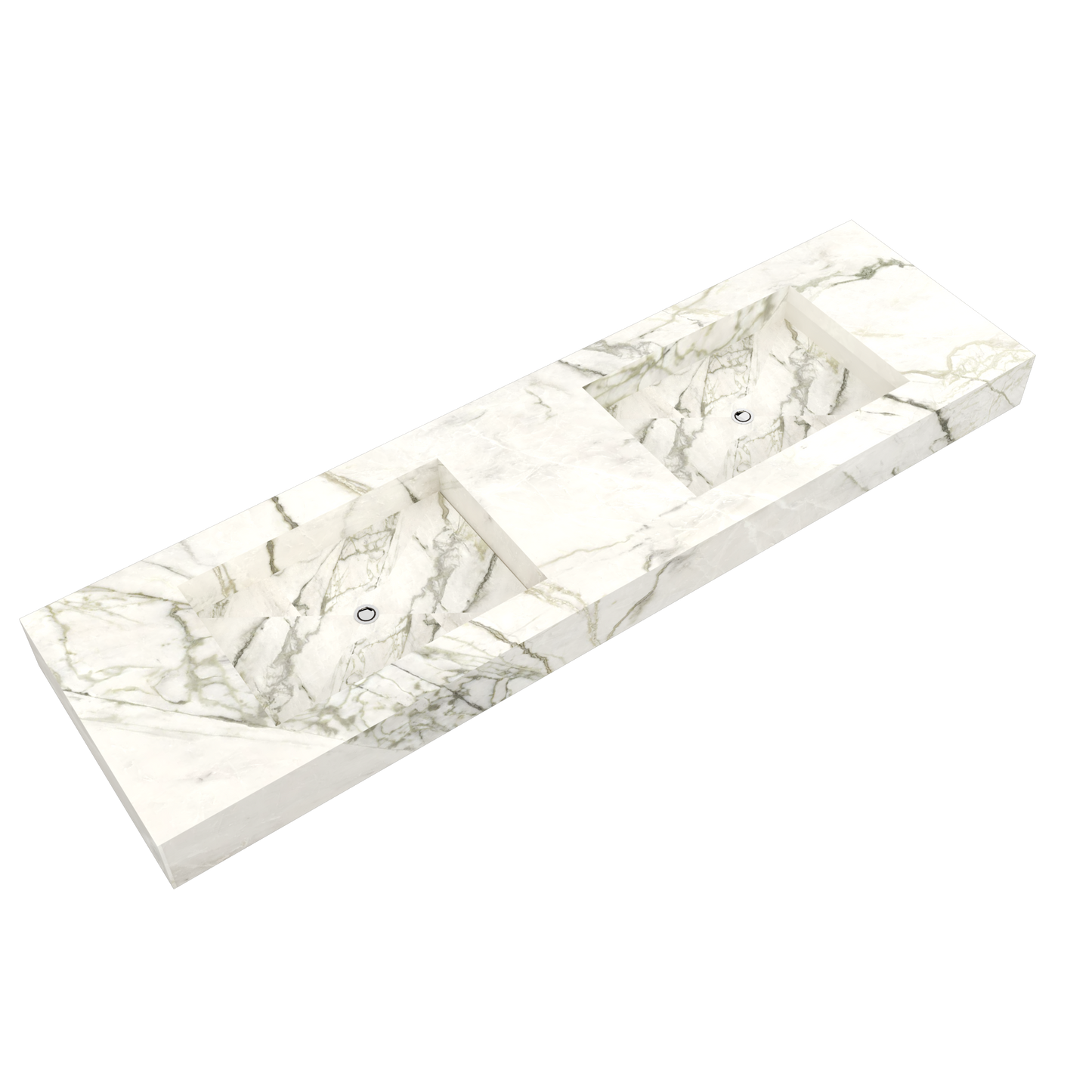 Bancada Firenze em Margres com Lavatórios Dupla Integrados