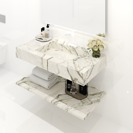 Bancada Firenze em Margres com Lavatório Integrado