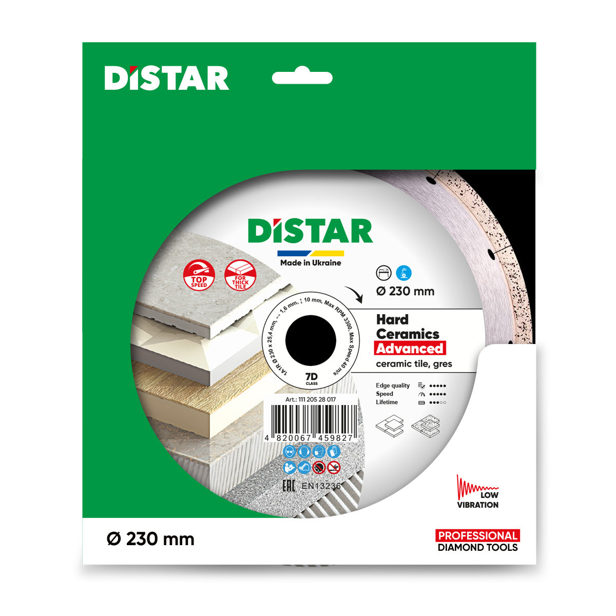 DISCO DE CORTE DE DIAMANTE 1A1R Ø 200 mm a Ø 300 mm CERÂMICA DURA AVANÇADA