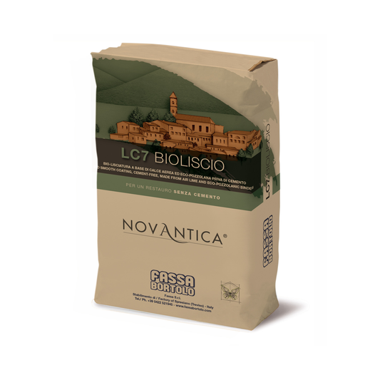 LC7 BIOLISCIO - Massa de acabamento liso à base de cal e pozolana sem cimento -  Fassa Bortolo