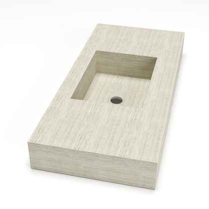 Lavatório para Casa de Banho 120 x 55 x 15 - Dekton Marmorio