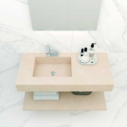 Lavatório para Casa de Banho 120 x 55 x 15 - Neolith com cuba na lateral