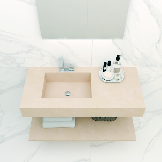 Lavatório para Casa de Banho 120 x 55 x 15 - Neolith com cuba na lateral