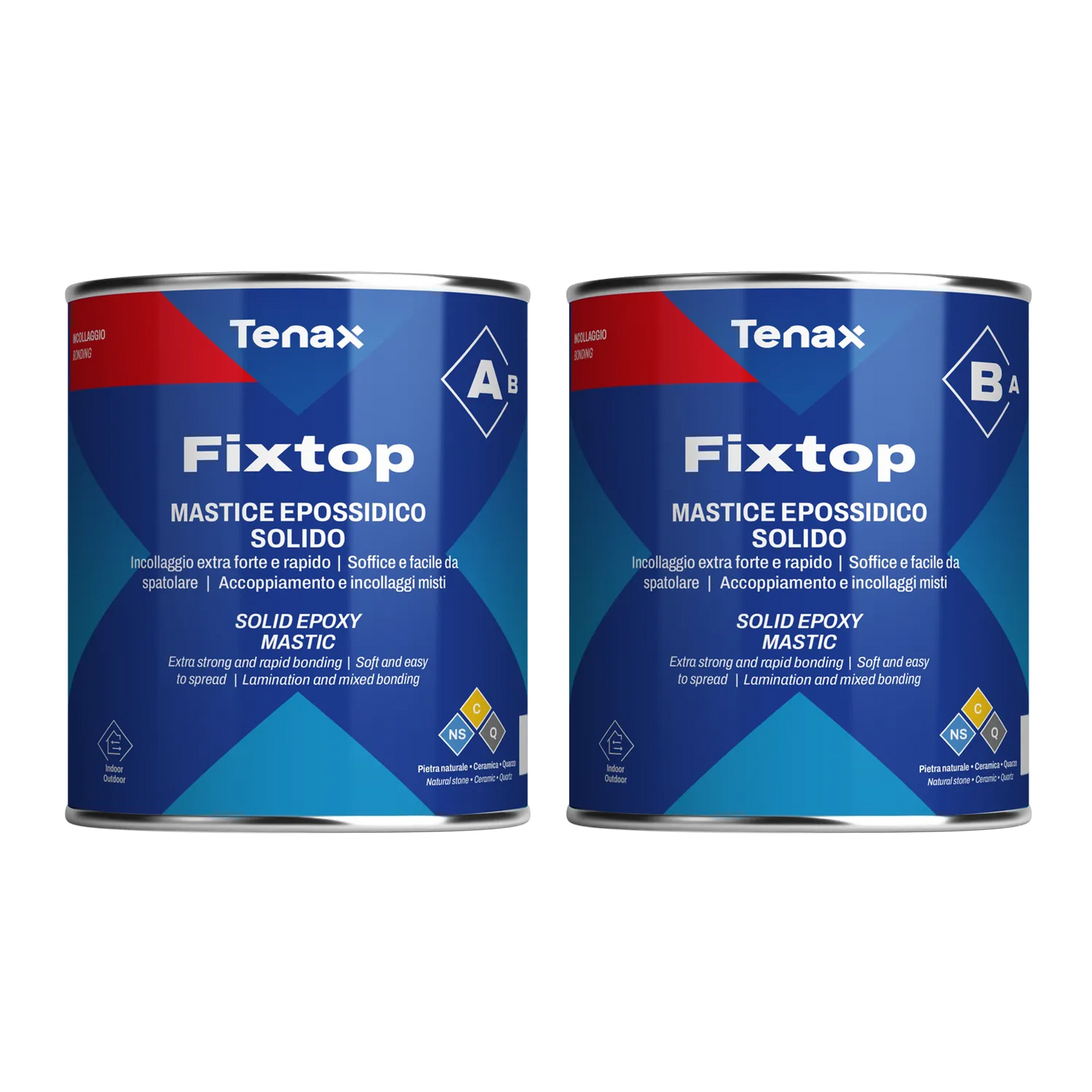 Fixtop Mástique epóxi sólido extra forte e de cura rápida A+B - Tenax