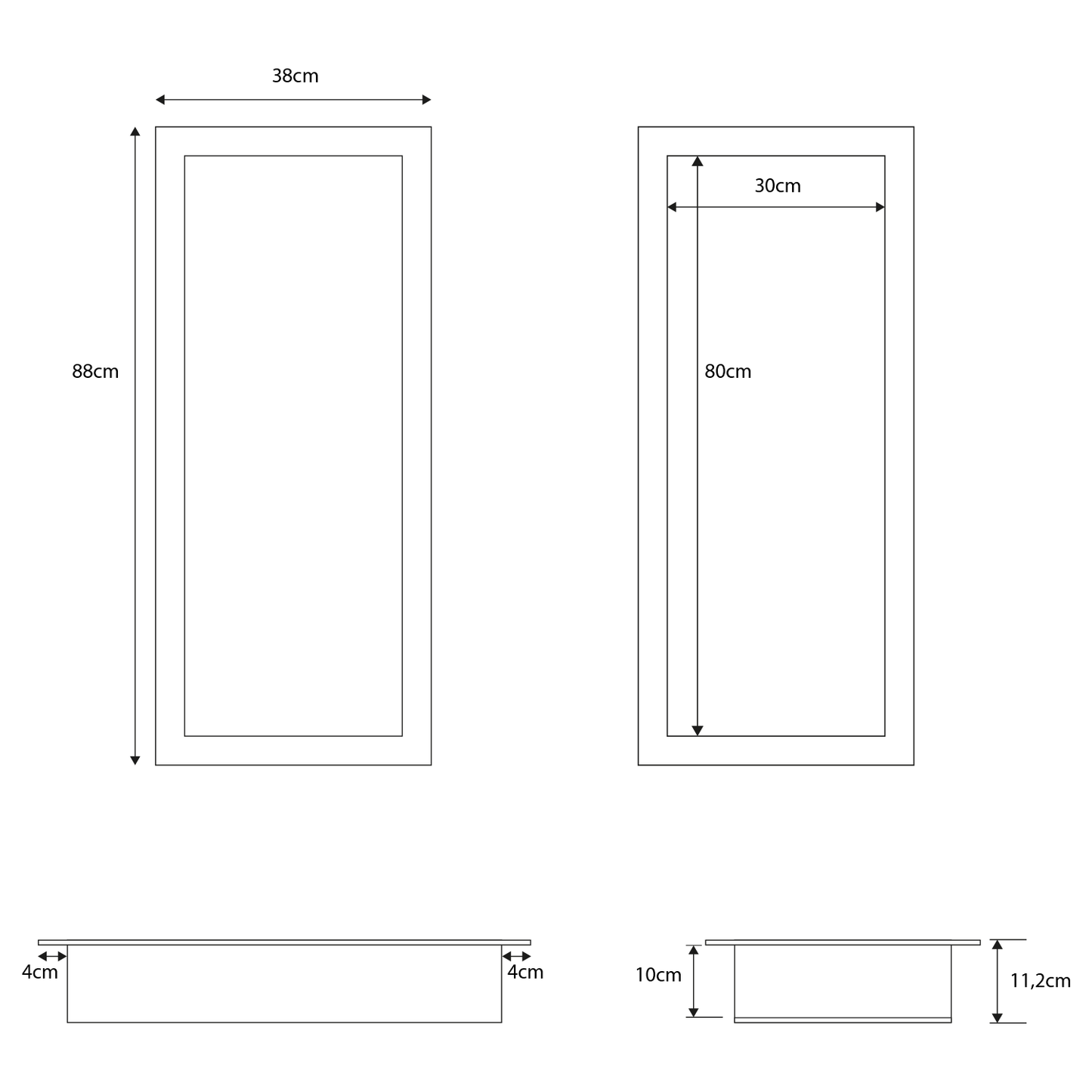 Nicho em Silestone e Dekton para Casa de Banho 30 x 80 x 10 cm