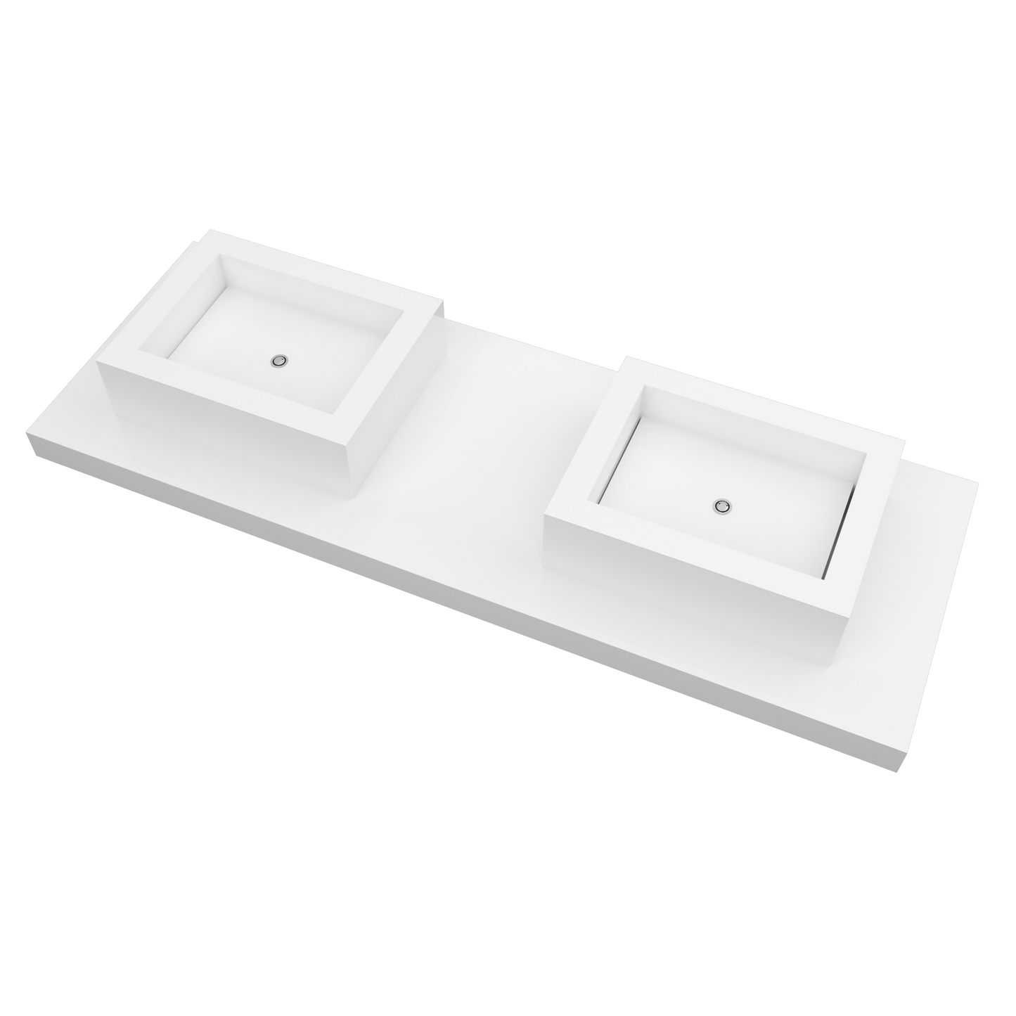 Bancada Reta Palermo em Margres com Lavatório Duplo de Pousar no mesmo material