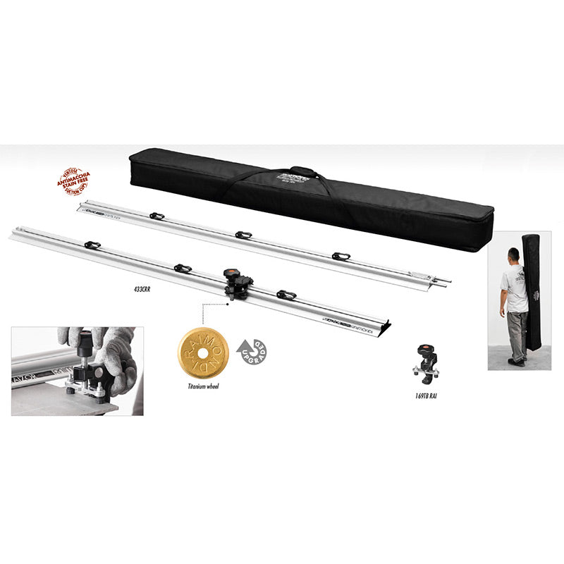 Raizor - Régua de corte de grandes formatos de 2 x 160 cm com separador SNAP