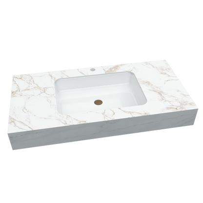 Bancada Reta Roma em Dekton 12mm com lavatório de Encastrar por Baixo