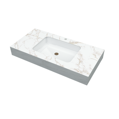 Bancada Reta Roma em Dekton 12mm com lavatório de Encastrar por Baixo