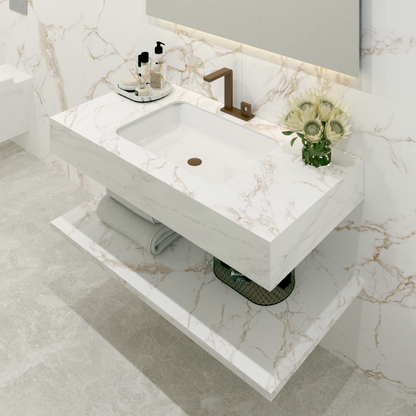 Bancada Reta Roma em Dekton 12mm com lavatório de Encastrar por Baixo