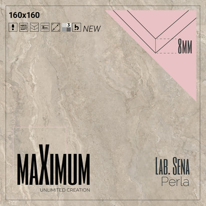 SENA - Revestimento Cerâmico 8mm - Placas 160 x 160 cm - Prissmacer MAXIMUM