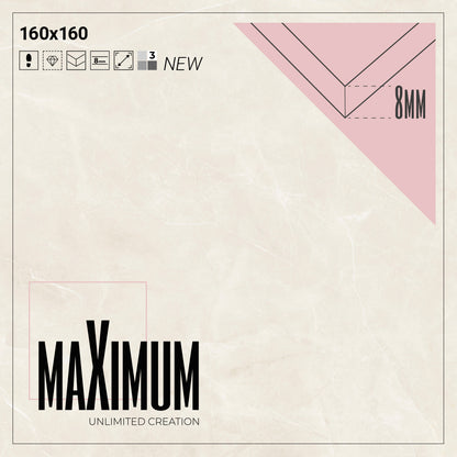 SUN - Revestimento Cerâmico 8mm - Placas 160 x 160 cm - Prissmacer MAXIMUM