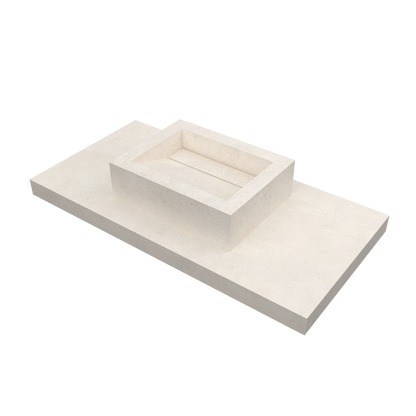 Bancada Reta Siena Linha Maximum com lavatório de Pousar no mesmo material