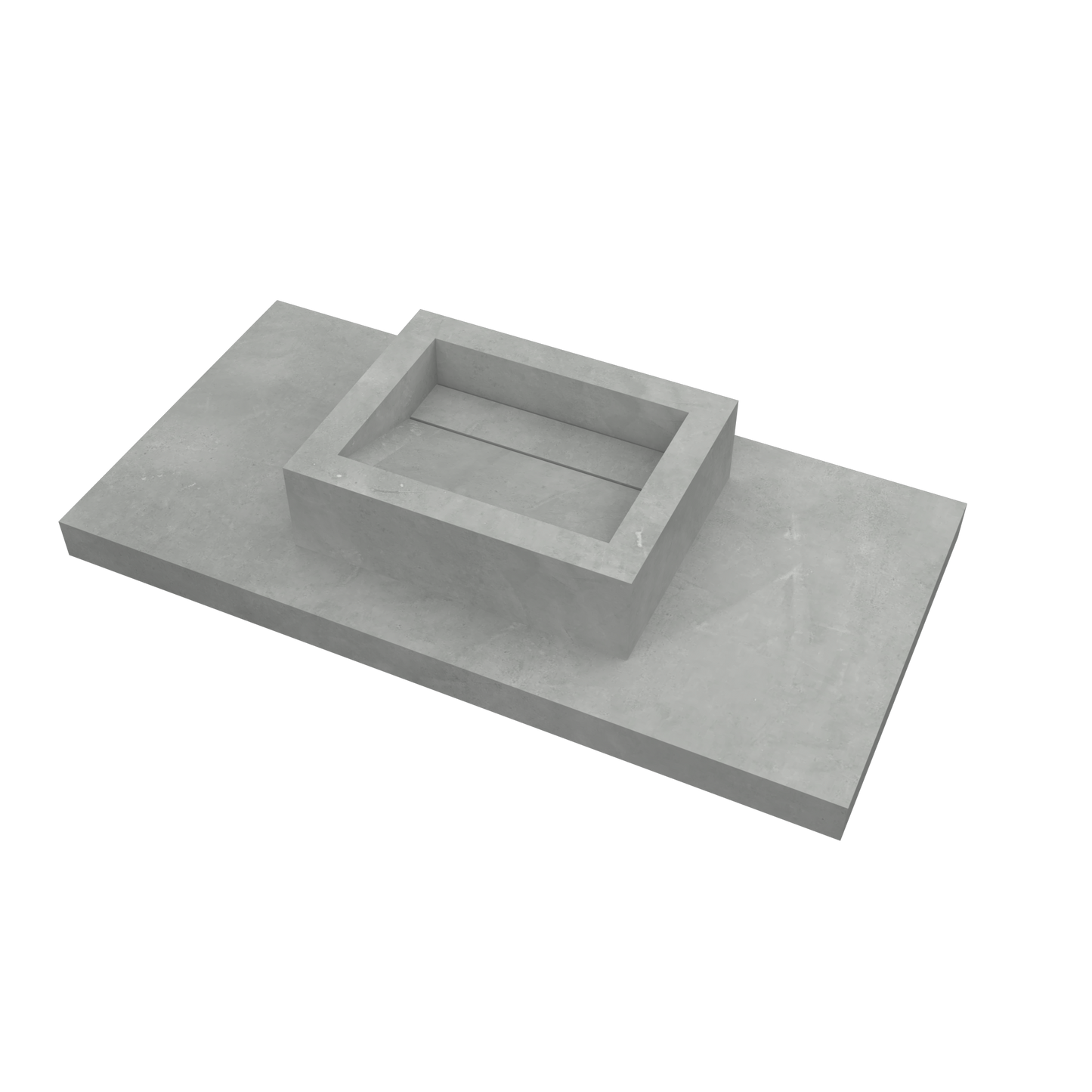 Bancada Reta Siena em Margres com lavatório de Pousar no mesmo material