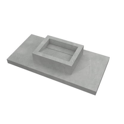 Bancada Reta Siena em Margres com lavatório de Pousar no mesmo material