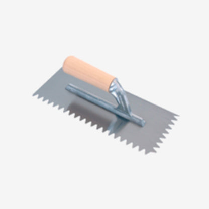 Espátulas dentadas em Aço Temperado 6/10 - Tratamento Anti-ferrugem - Punho em madeira