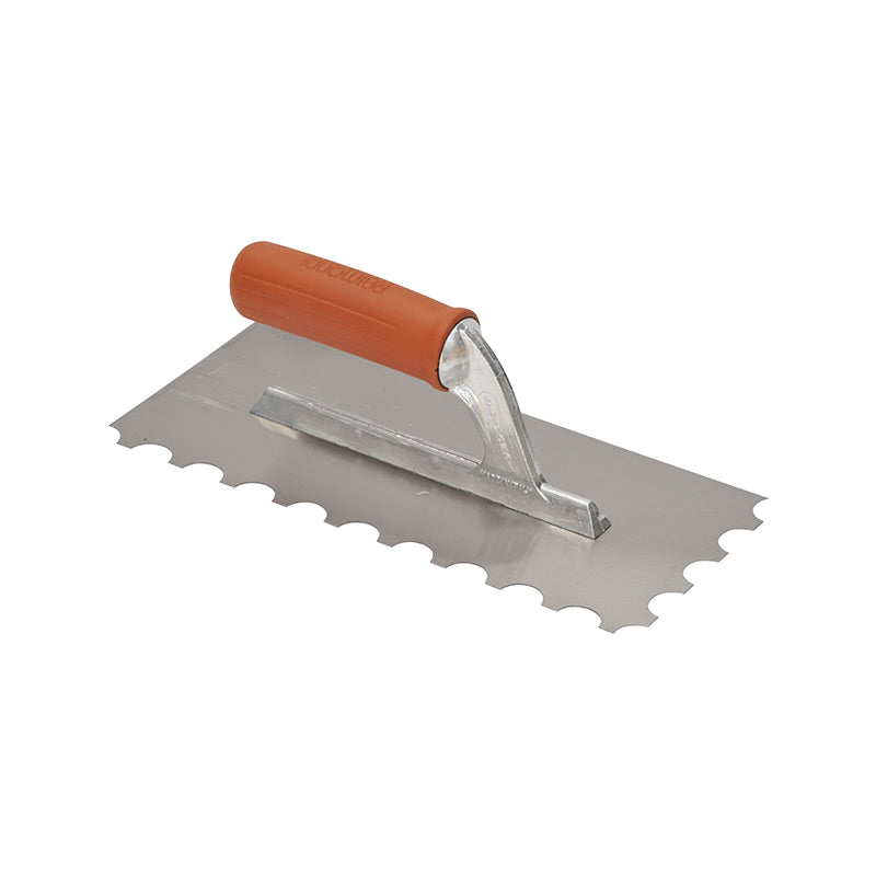 Espátulas dentadas em Aço Temperado 7/10 - Tratamento Anti-ferrugem - Punho em Borracha