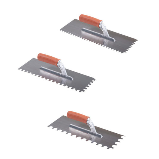 Espátulas dentadas em Aço Temperado 7/10 - Tratamento Anti-ferrugem - Punho em Borracha