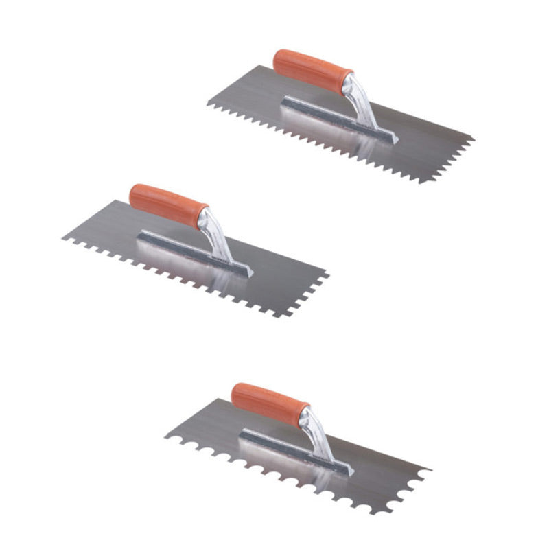Espátulas dentadas em Aço Temperado 6/10 - Tratamento Anti-ferrugem - Punho em Borracha