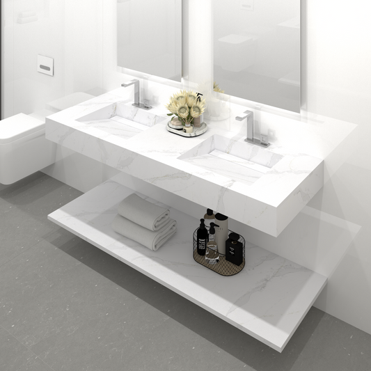 Bancada Torino em Silestone com Lavatório Duplo Integrado