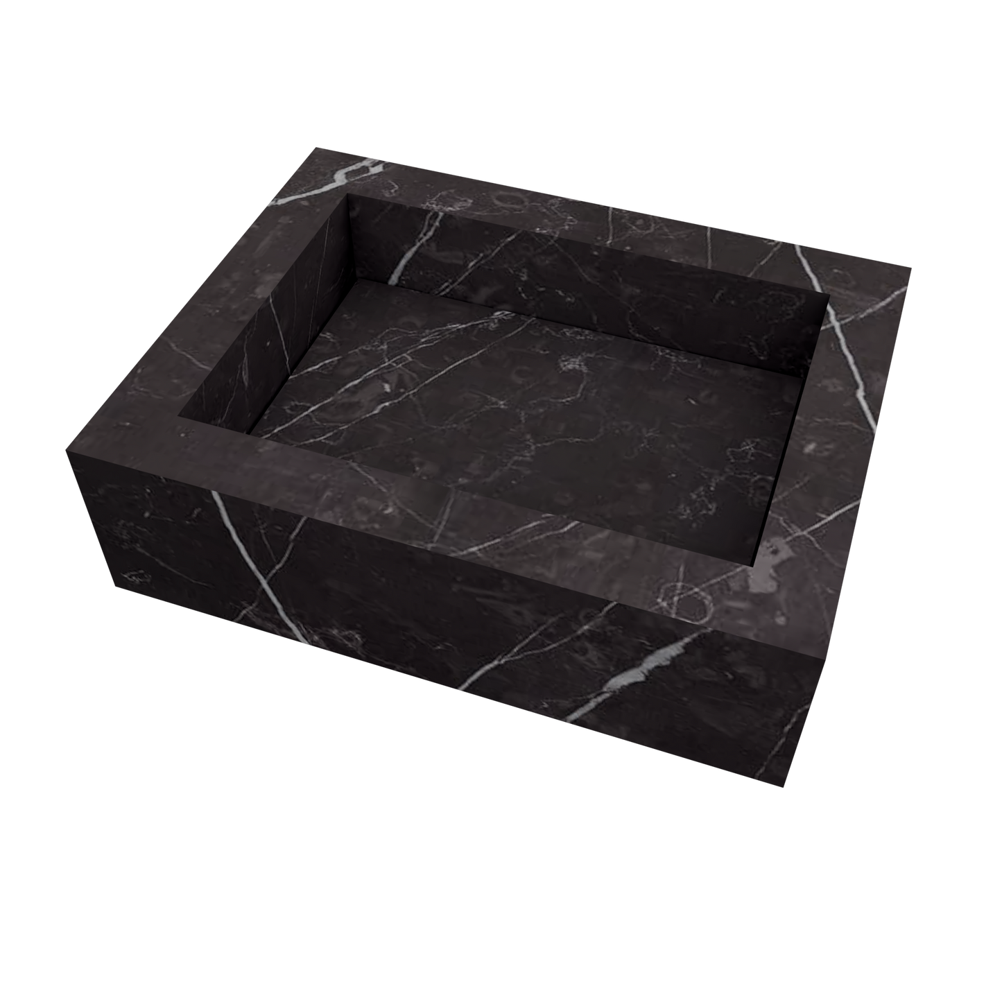 Bancada Reta Toscana em Margres com lavatório de Pousar no mesmo material