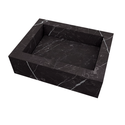 Bancada Reta Toscana em Margres com lavatório de Pousar no mesmo material