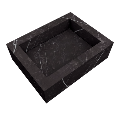 Bancada Reta Toscana em Margres com lavatório de Pousar no mesmo material