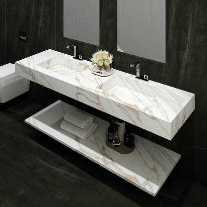 Bancada Veneza Linha Maximum com Lavatórios Dupla Integrados