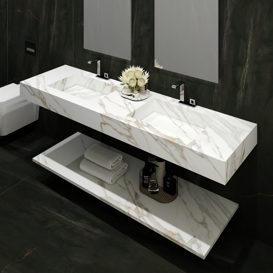 Bancada Veneza Linha Maximum com Lavatórios Dupla Integrados