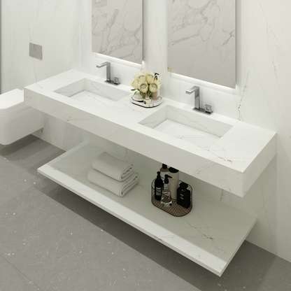 Bancada Veneza em Silestone em 12mm com Lavatórios Dupla Integrados