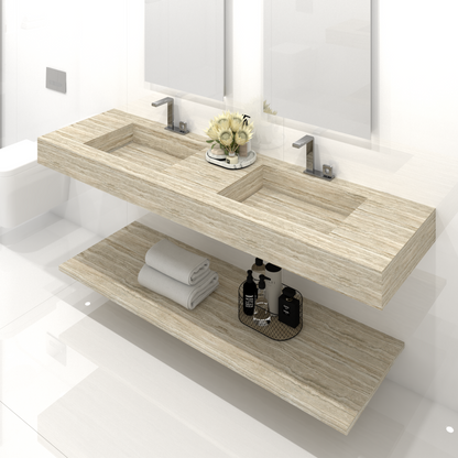 Bancada Veneza em Margres com Lavatórios Dupla Integrados