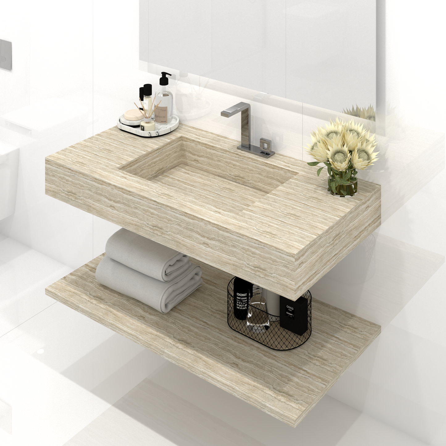 Bancada Veneza em Margres com Lavatório Integrado