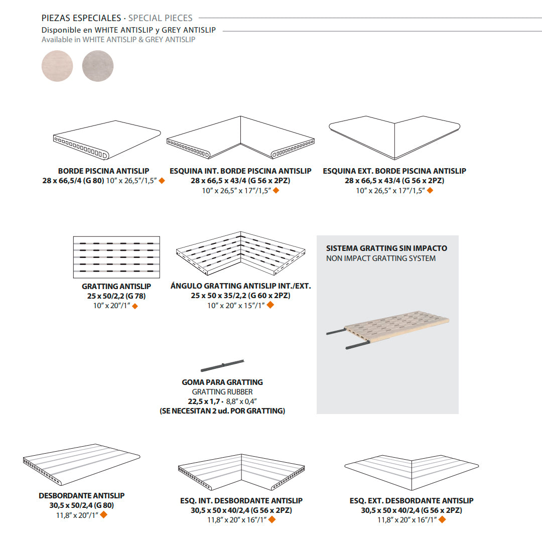 Bordo piscina antiscivolo TUCSON - Natucer