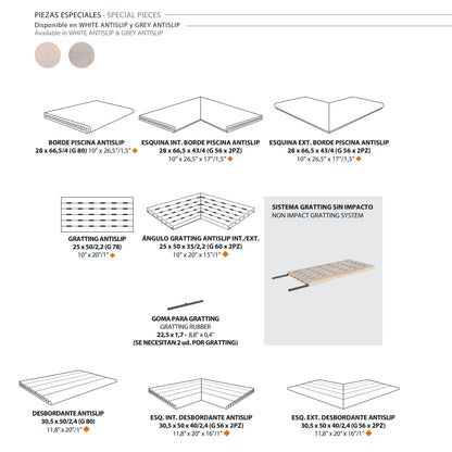 Bordo piscina antiscivolo TUCSON - Natucer