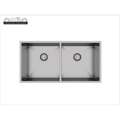 Cuba Dupla De Sobrepor Calha Úmida Quadratta 800x400 - AÇO 304